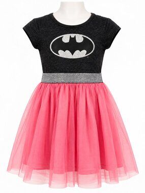 DC Comics Batgir/Batman Black Pink Tulle Tutu Dress Girls 4-5 Skirt